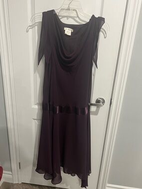 Tradition Plum Midi Dress with Cowl Neck